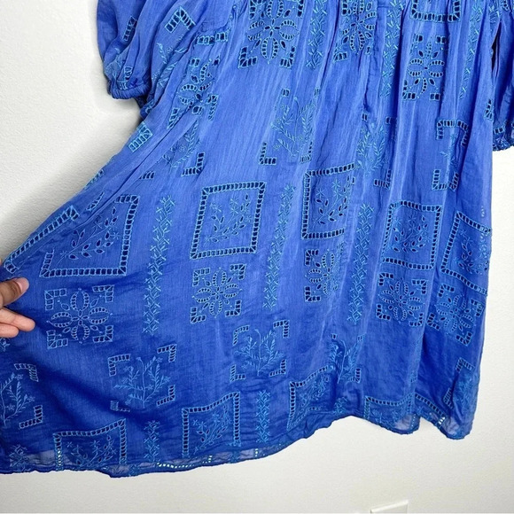 Johnny Was Blue Ella Floral Mini Dress - Picture 13 of 13